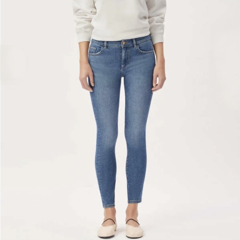 DL1961 Florence Skinny Mid-Rise Instasculpt Ankle Jeans Size 28 Medium Wash EUC
